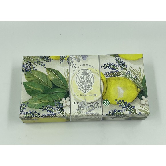 La Florentina LEMON LAVENDER -3 X 5.3 oz Embossed Luxury-Italy SEALED! - Picture 2 of 7